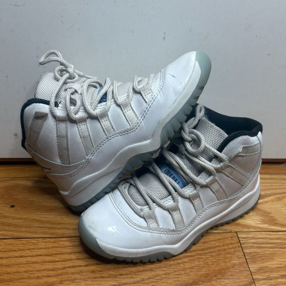 Nike Air Jordan 11 Retro ‘White Legend Blue’ 378039-104 Sneakers Kids Size 12.5C